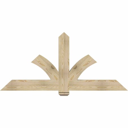 Ekena Millwork Redmond Rough Sawn Timber Gable Bracket, Douglas Fir, 72"W x 33"H x 4"D x 6"F, 11/12 Pitch GBW072X33X0406RED00RDF